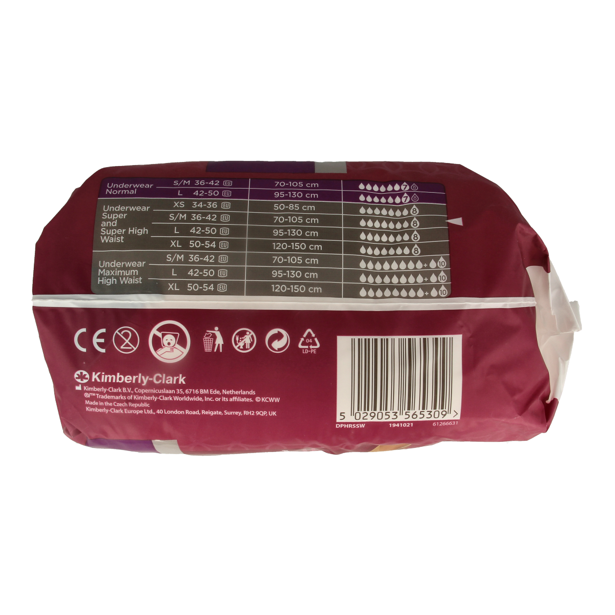 Depend female super incontinence pants, size S/M, set of 10, with soft, breathable fabric for discreet protection.