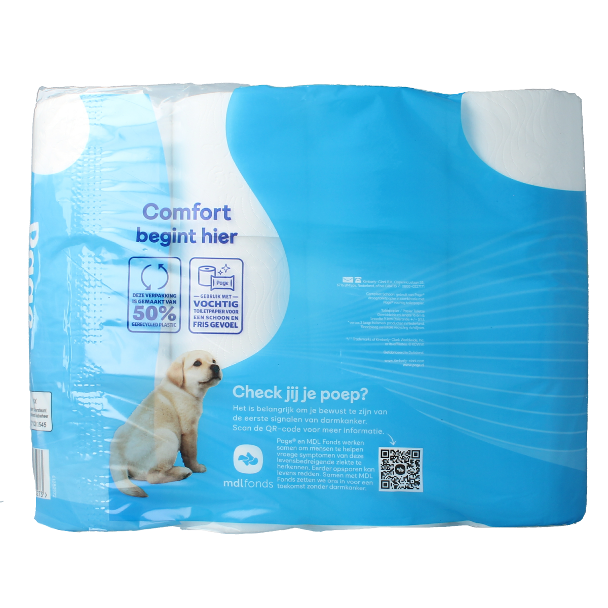 Page Compleet schoon 12.00 Rol toiletpapier, soft white toilet paper roll with clean, simple packaging, brand Page.