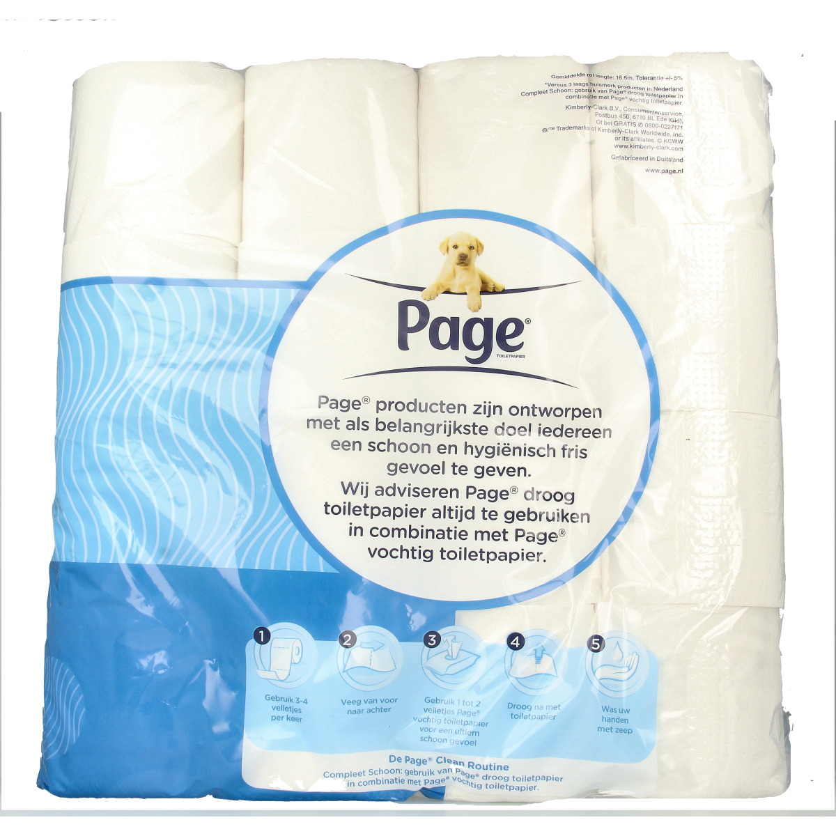 Page Compleet schoon 32.00 Rol toiletpapier, soft white toilet paper roll with multiple sheets, ideal for bathroom use