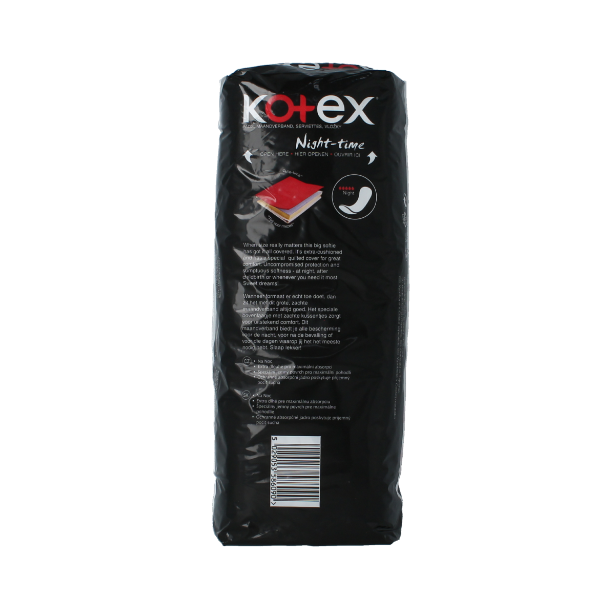 Kotex Maxi nacht dameshygiëne pads, pack of 10 for overnight protection, soft and absorbent feminine hygiene product