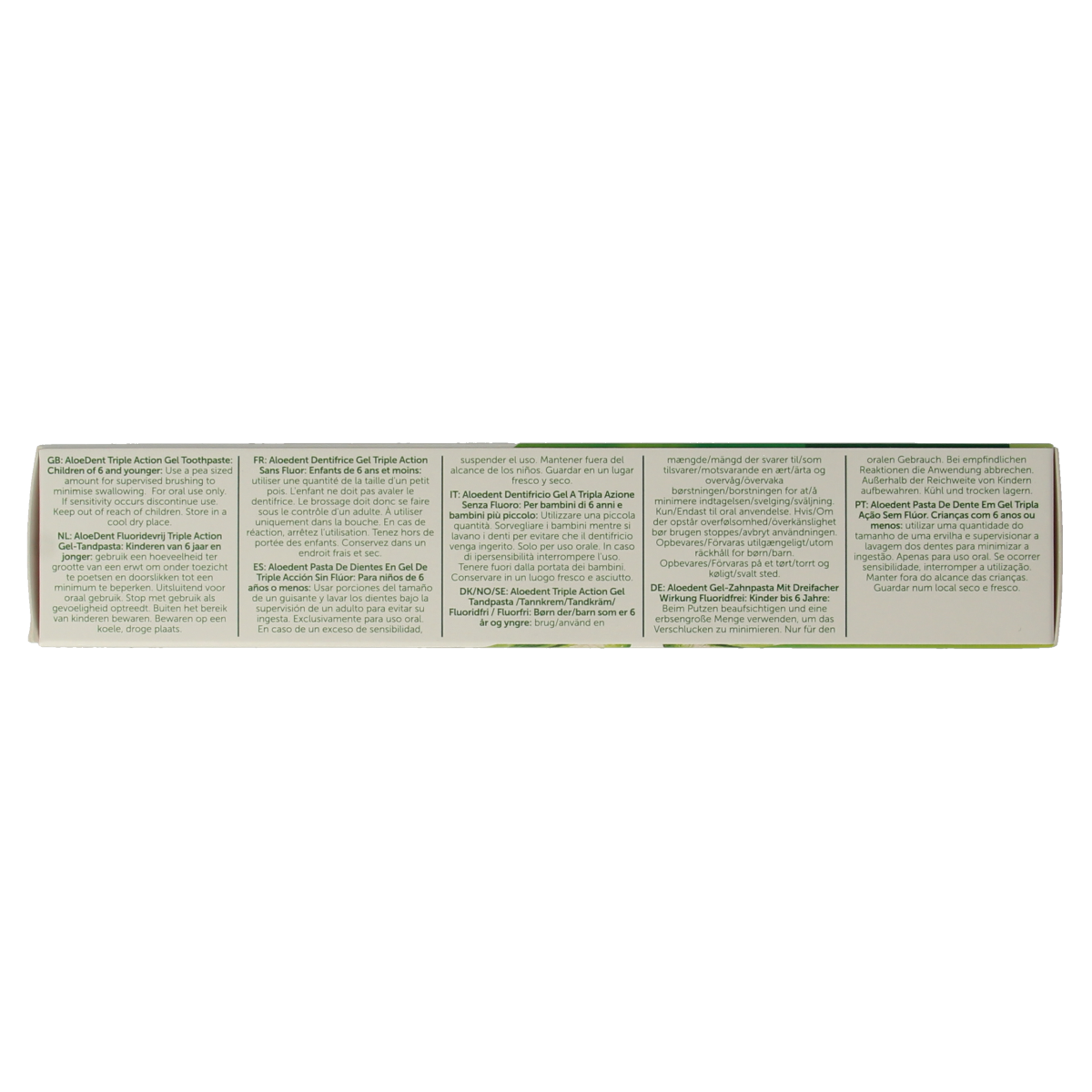 Optima Aloe Vera Triple Action Fluor-Free Toothpaste in 100ml tube, natural whitening and freshening for healthy teeth.