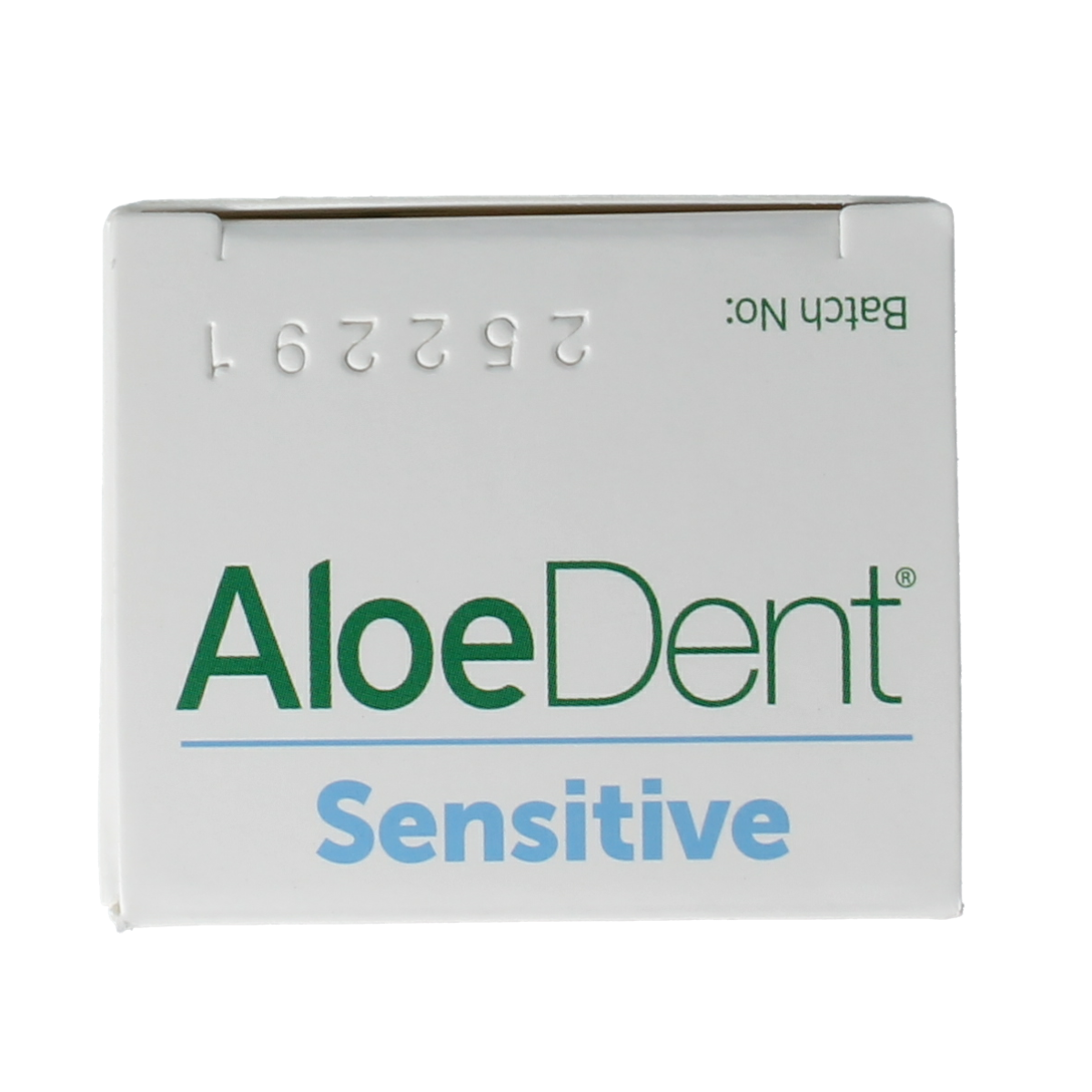 Aloe Dent Aloe Vera Sensitive fluoride-free toothpaste tube, 100ml, showing the product packaging with aloe vera imagery.
