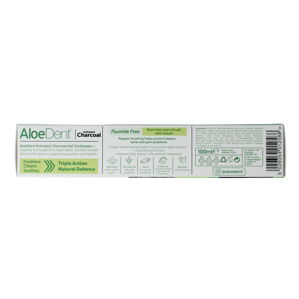 Aloe Dent Tandpasta charcoal 100.00 Milliliter