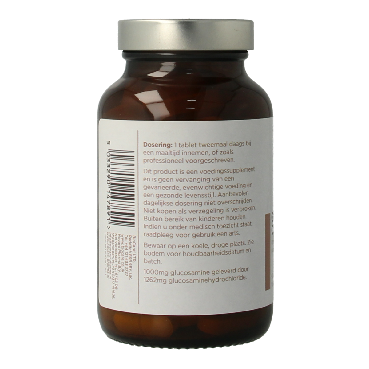 BioCare Glucosamine MSM chondroitine mineral supplement tablets, showing a bottle with 90 tablets for joint support.