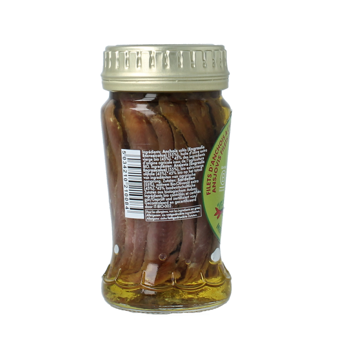 Canned Fish 4 Ever anchovy fillets in olive oil, 95g, showing shiny anchovies packed in a metal tin with olive oil