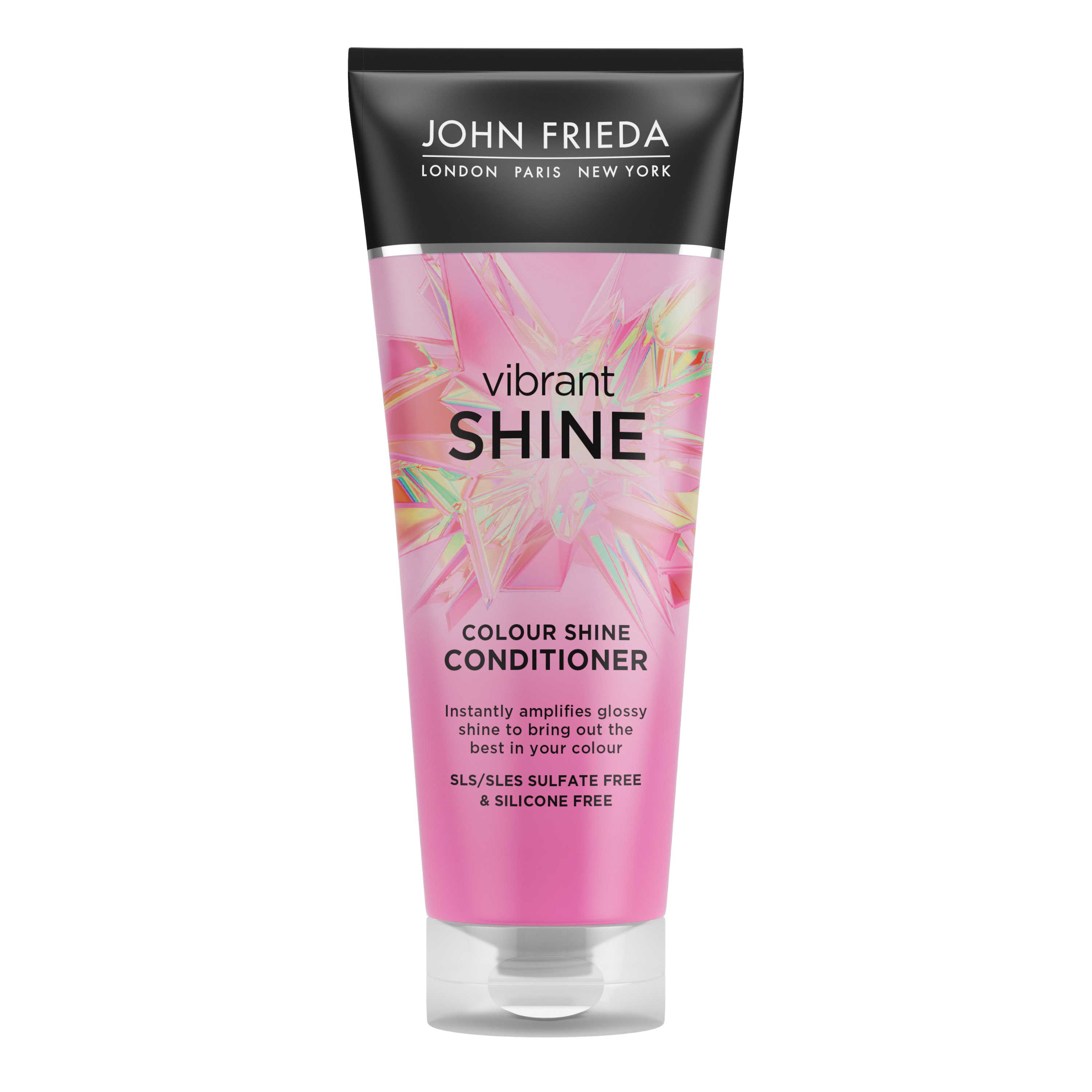 John Frieda Vibrant Shine Colour Shine Conditioner 250ml bottle, smooth and glossy hair care product for vibrant color.