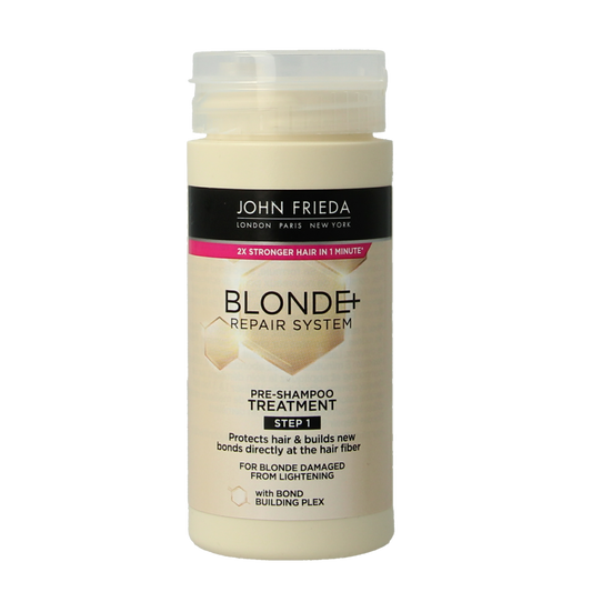 John Frieda Blonde Repair Bond Pre-Shampoo bottle, 100ml, with sleek packaging and product label visible in the image.