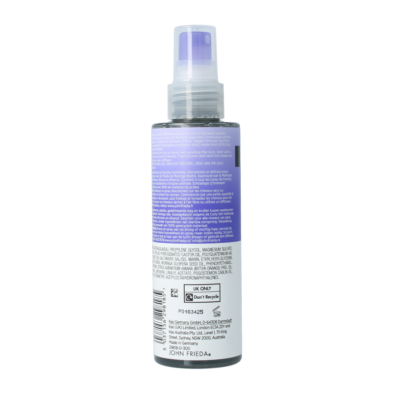 John Frieda Dream Curls Revival Spray oil in 150ml, featuring wavy hair styling with infused nourishing ingredients.