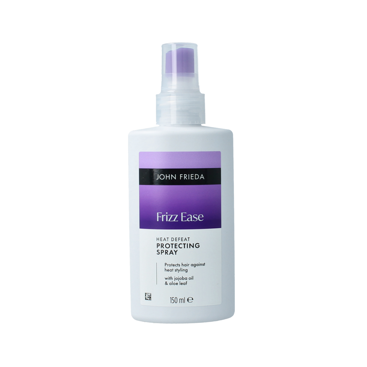 John Frieda Frizz Ease Heat Defeat Protecting Spray, 150ml, hair styling product with spray nozzle for frizz control and heat protection.