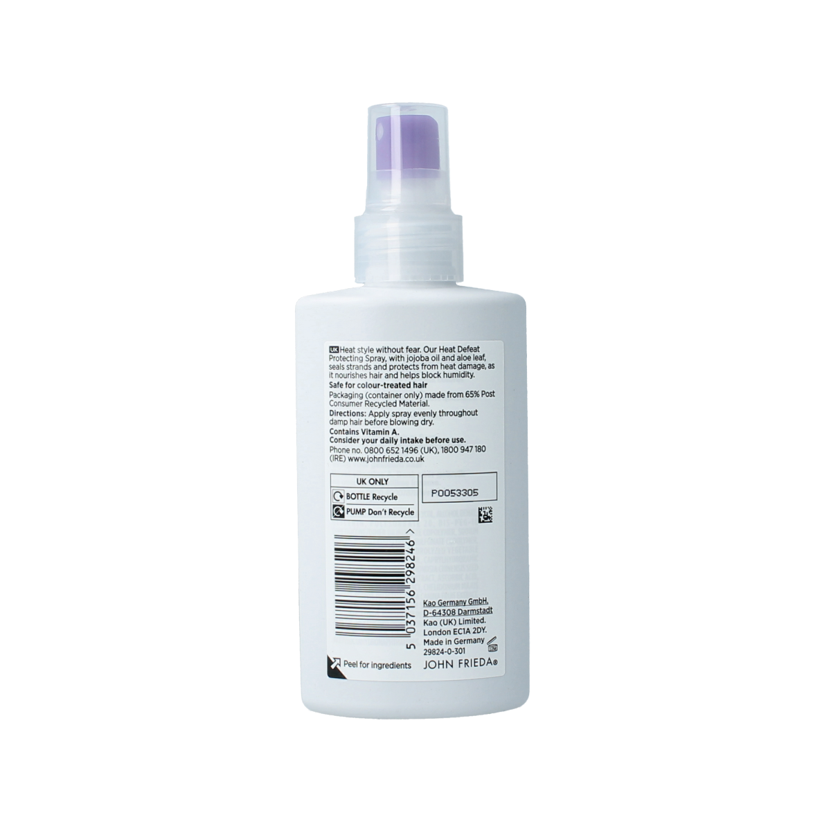 John Frieda Frizz Ease Heat Defeat Protecting Spray in 150ml, hair styling product for reducing frizz and heat damage