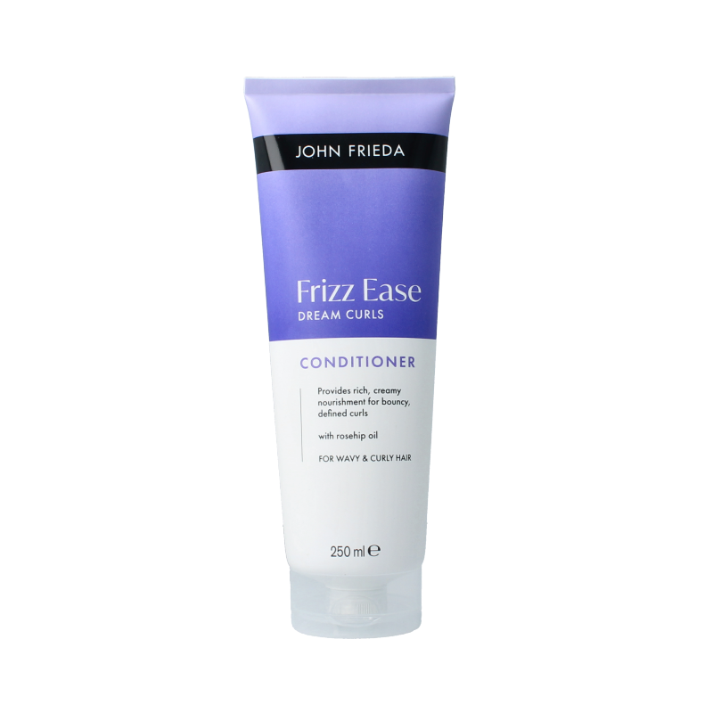 John Frieda Dream Curls conditioner in 250ml bottle, designed for curly hair, with a smooth, hydrating formula.
