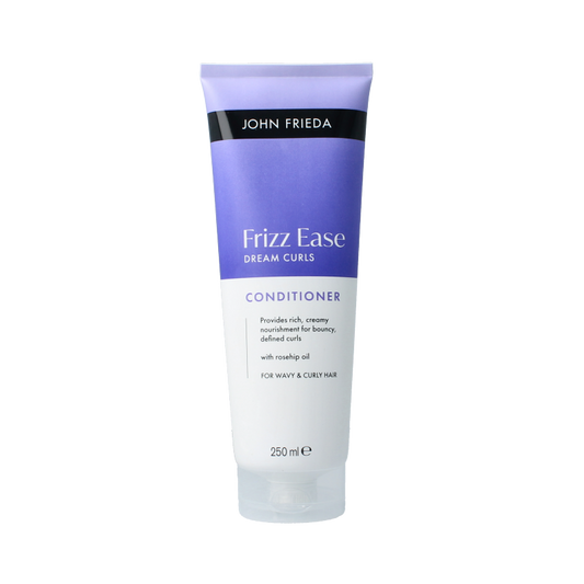 John Frieda Dream Curls conditioner in 250ml bottle, designed for curly hair, with a smooth, hydrating formula.