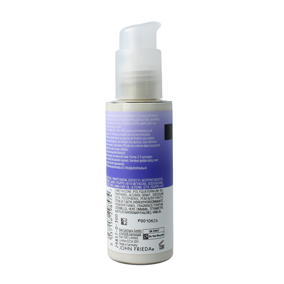 John Frieda Dream Curls nourishing oil in a 100ml bottle, ideal for hair care and enhancing curly hair.
