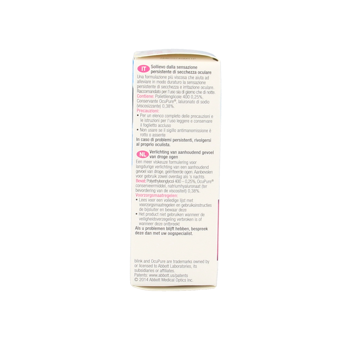 Blink Intensive Tears Plus eye drops in a 10ml bottle, designed for eye care and moisture relief.