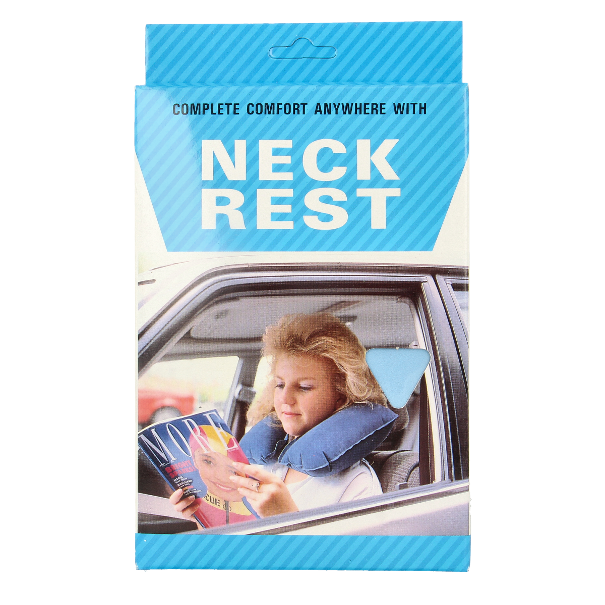 Able 2 inflatable neck pillow, comfortable travel cushion in a neutral color, designed for support and portability.