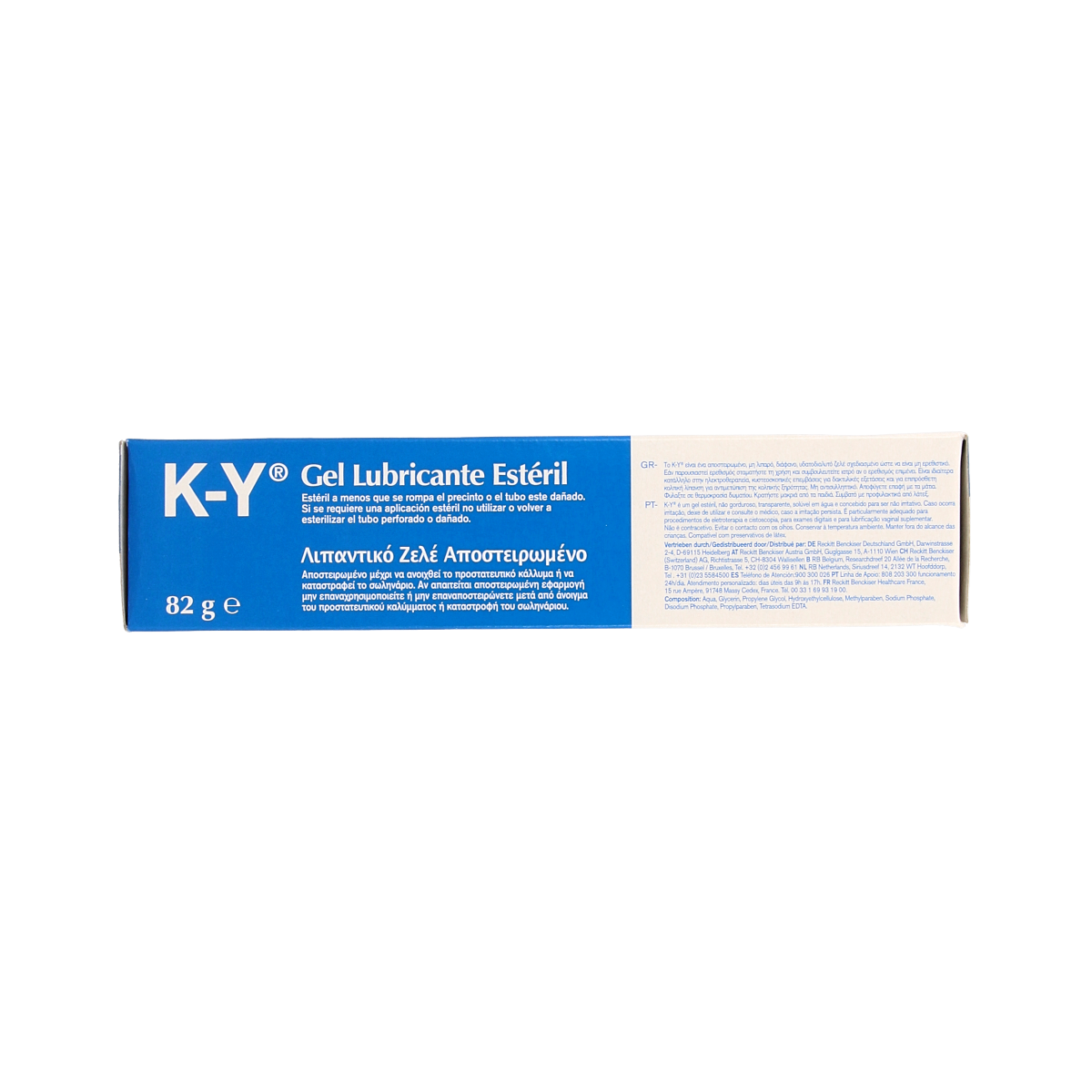 K-Y sterilized lubricant gel in 82g tube, smooth and clear personal moisturizer and glide aid for intimate use.