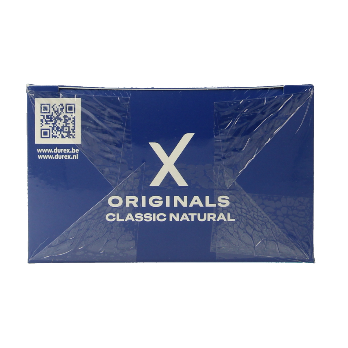 Durex Classic natural condoms pack of 20, showing individual foil-wrapped condoms on a white background.