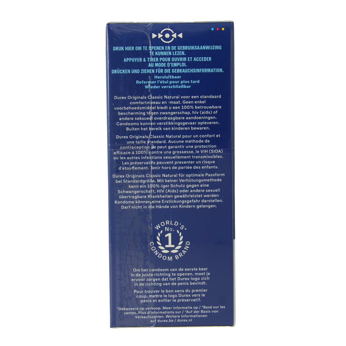 Box of 20 Durex Classic natural condoms, featuring the Durex brand logo on the packaging.