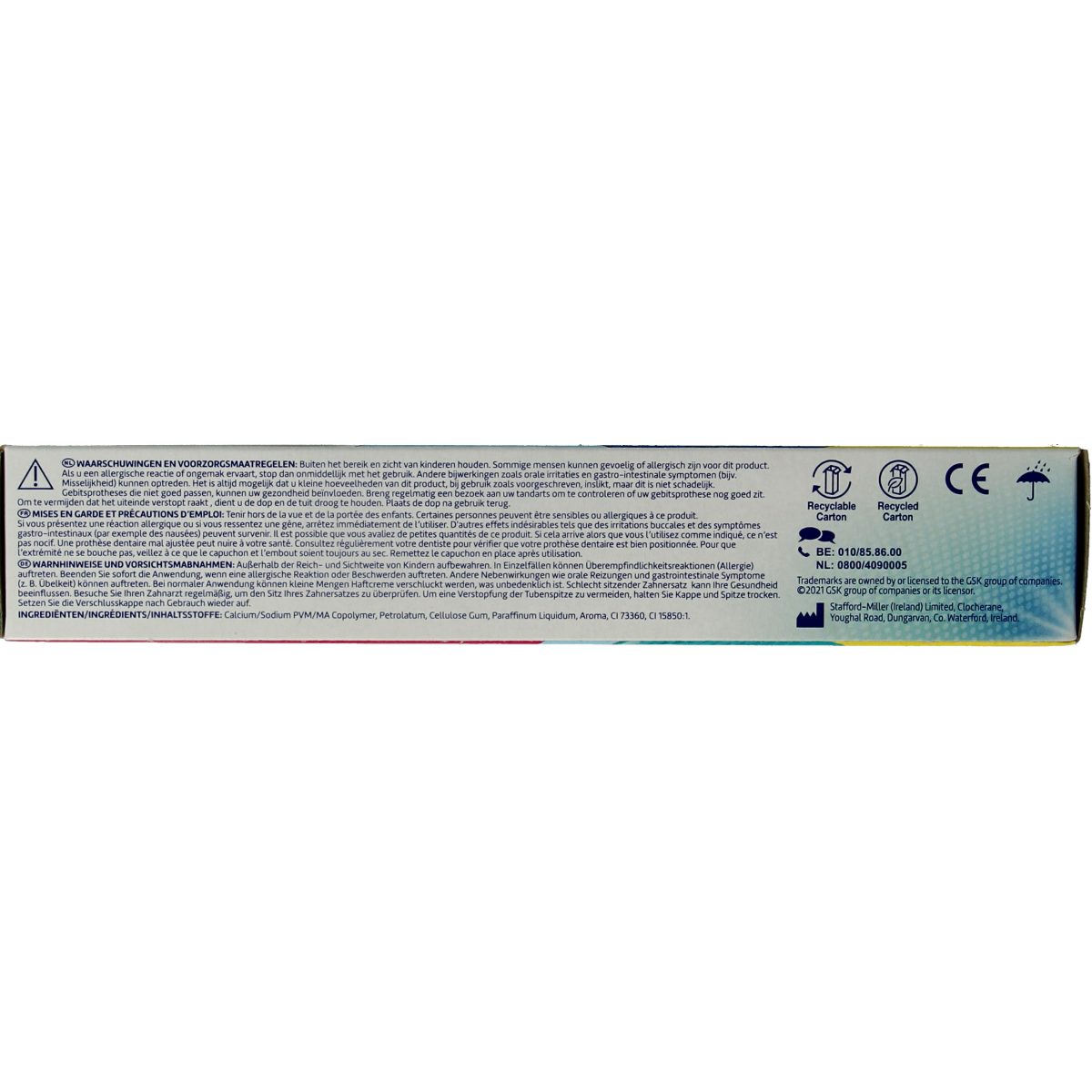 Corega Triple Action Kleefcreme for dentures, 70g tube, secure fit and comfort for dental prostheses.