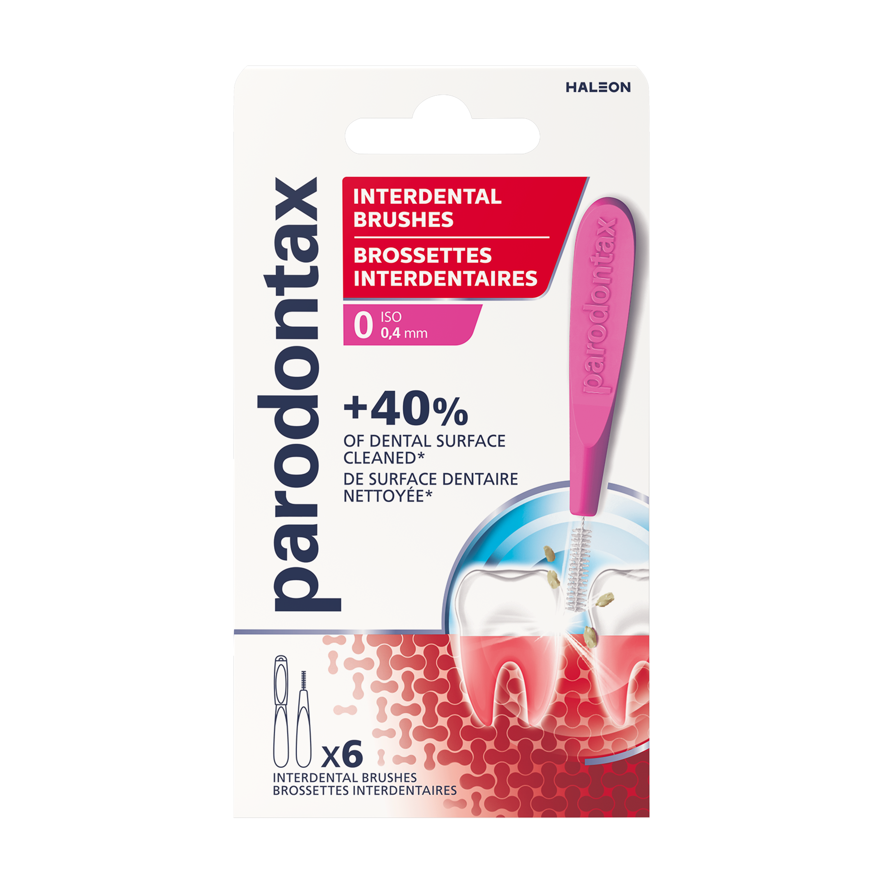 Parodontax interdental sticks size 0, 6 pack, dental flossers and tooth cleaners, for effective interdental cleaning.