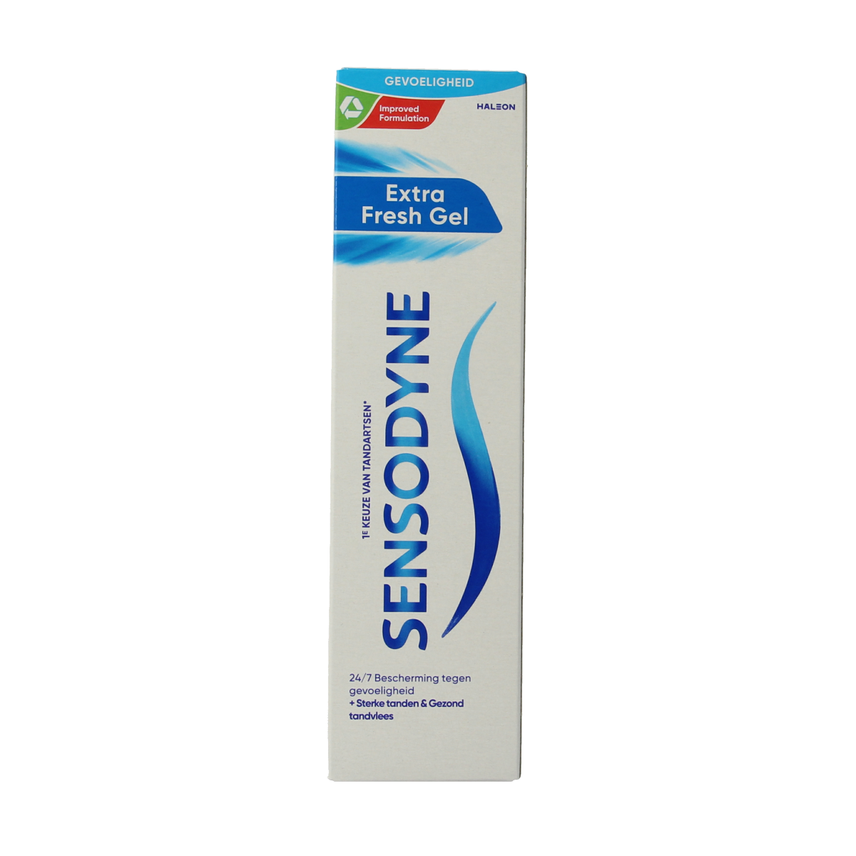 Sensodyne Extra Fresh Gel toothpaste in a 75ml tube, designed for sensitive teeth and fresh breath.