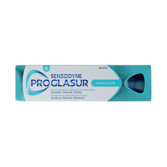 Sensodyne Fresh & Clean toothpaste in 75ml tube, designed for sensitive teeth and fresh breath.