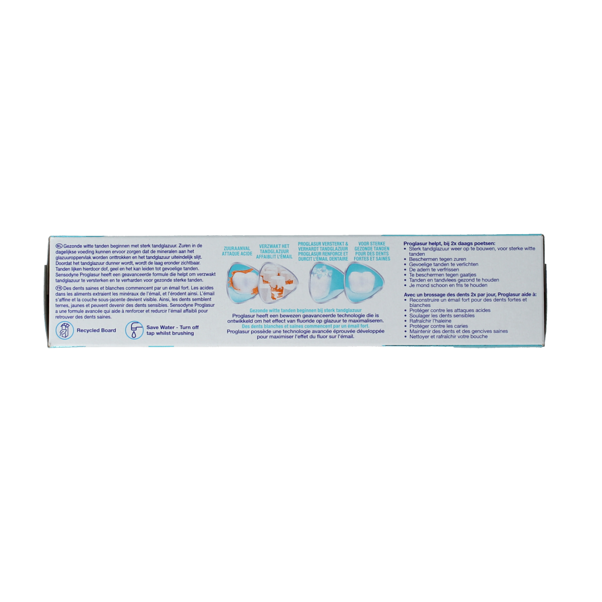 Sensodyne Fresh & Clean toothpaste in 75ml tube showing the toothpaste tube with branding and fresh mint flavor label.