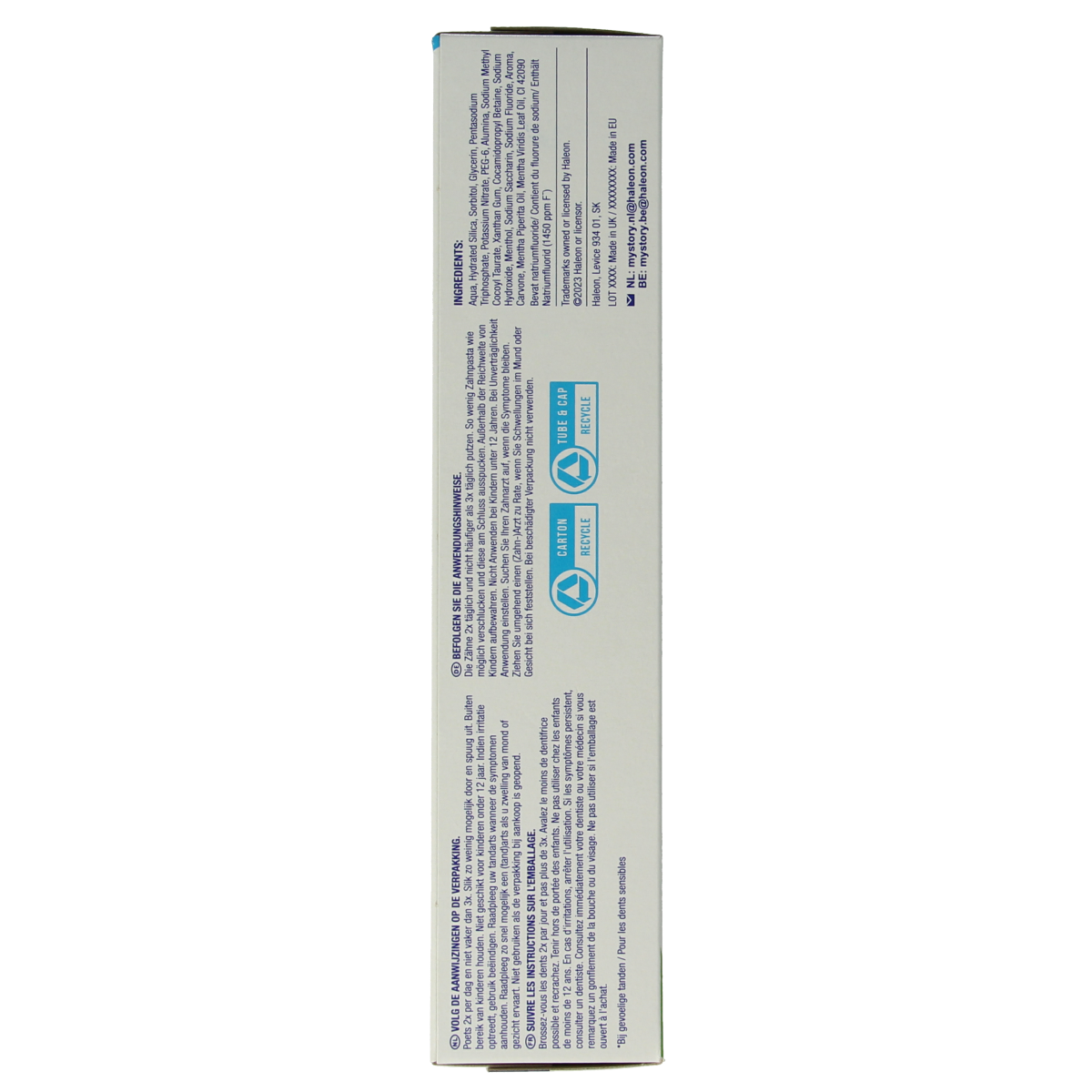 Sensodyne gentle whitening toothpaste in a 75ml tube, designed for sensitive teeth and brightening smile.