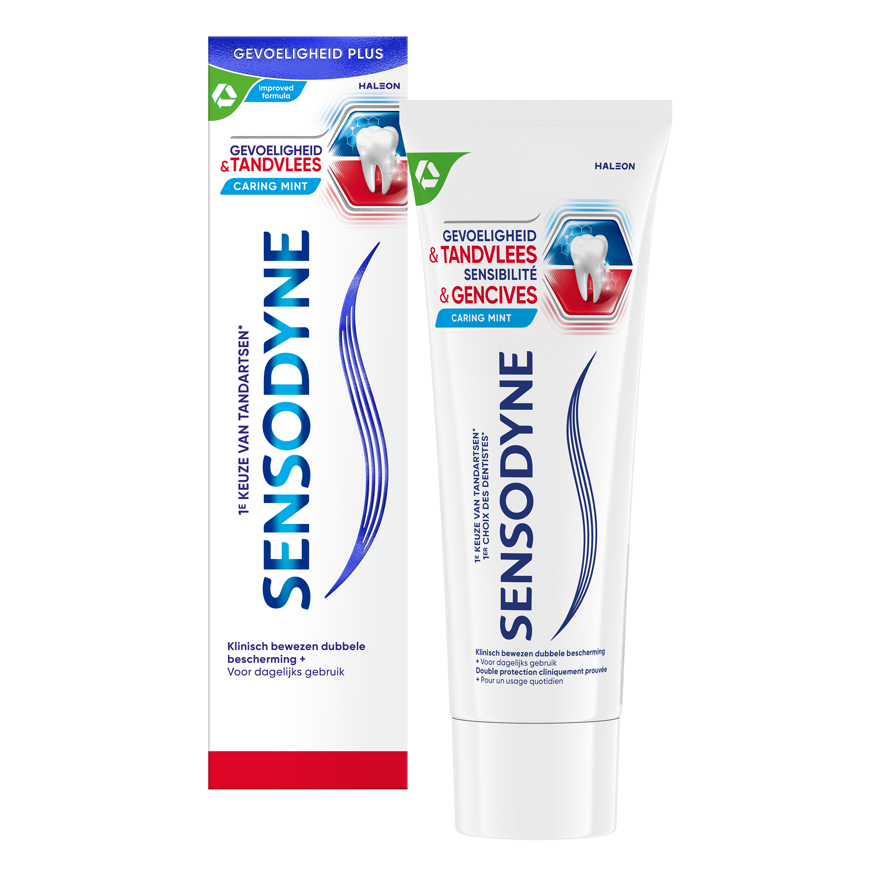 Sensodyne toothpaste for sensitive teeth and gums, 75ml tube, showing the toothpaste tube with Sensodyne branding and label