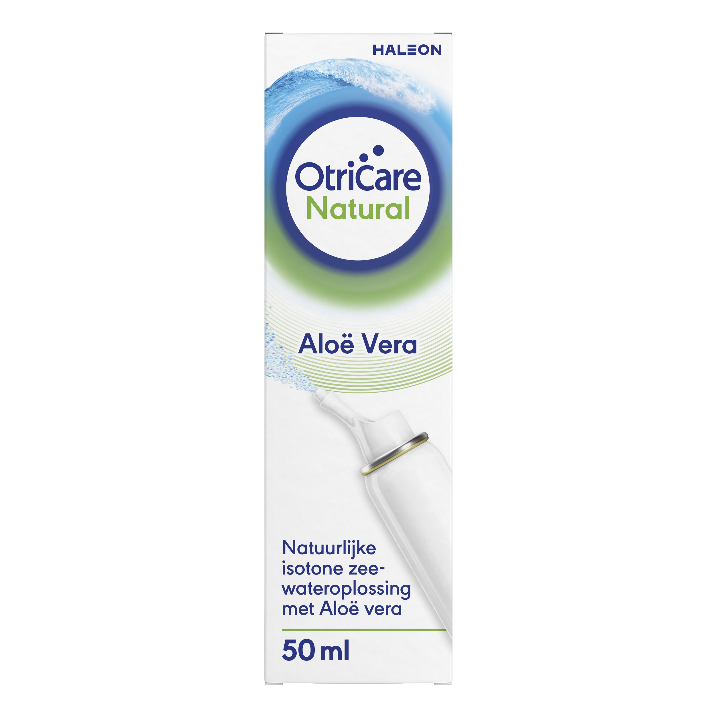 Otricare Neusspray met natuurlijke aloe vera, 50ml, voor neusverzorging en inhalatie, in een witte sprayfles