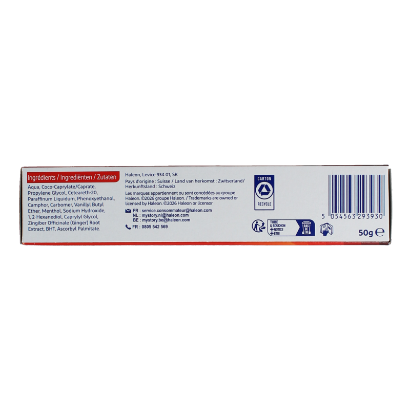 Voltaheat Warming Gel in 50g jar, designed for muscle and joint care, with a smooth gel texture and natural warming sensation.