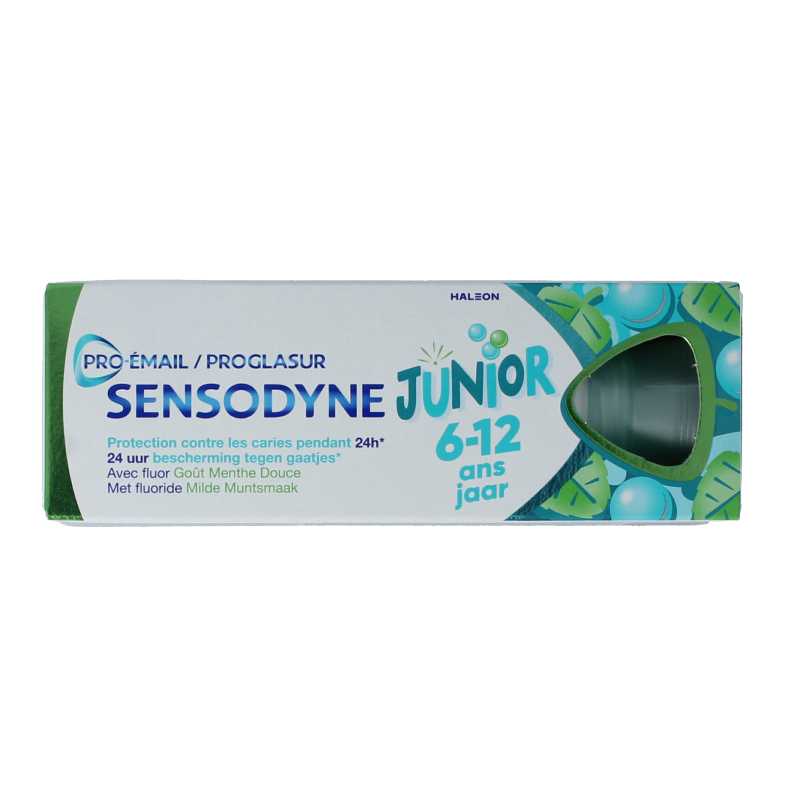 Sensodyne Pronamel kids toothpaste for ages 6+ in a 50ml tube, designed for gentle enamel protection.