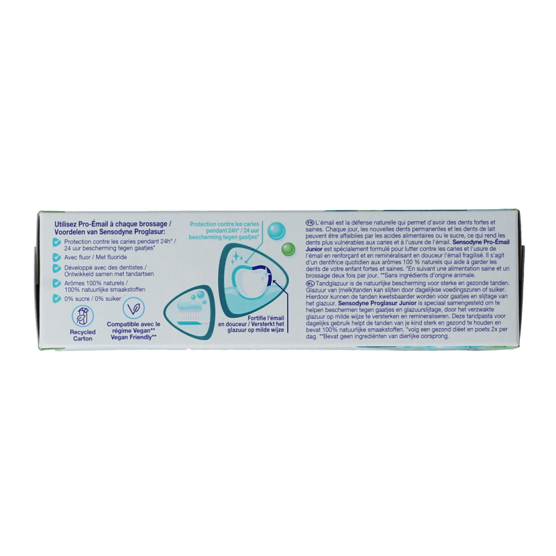 Sensodyne Pronamel kids toothpaste for ages 6+ in a 50ml tube, designed for gentle enamel protection and cavity prevention.