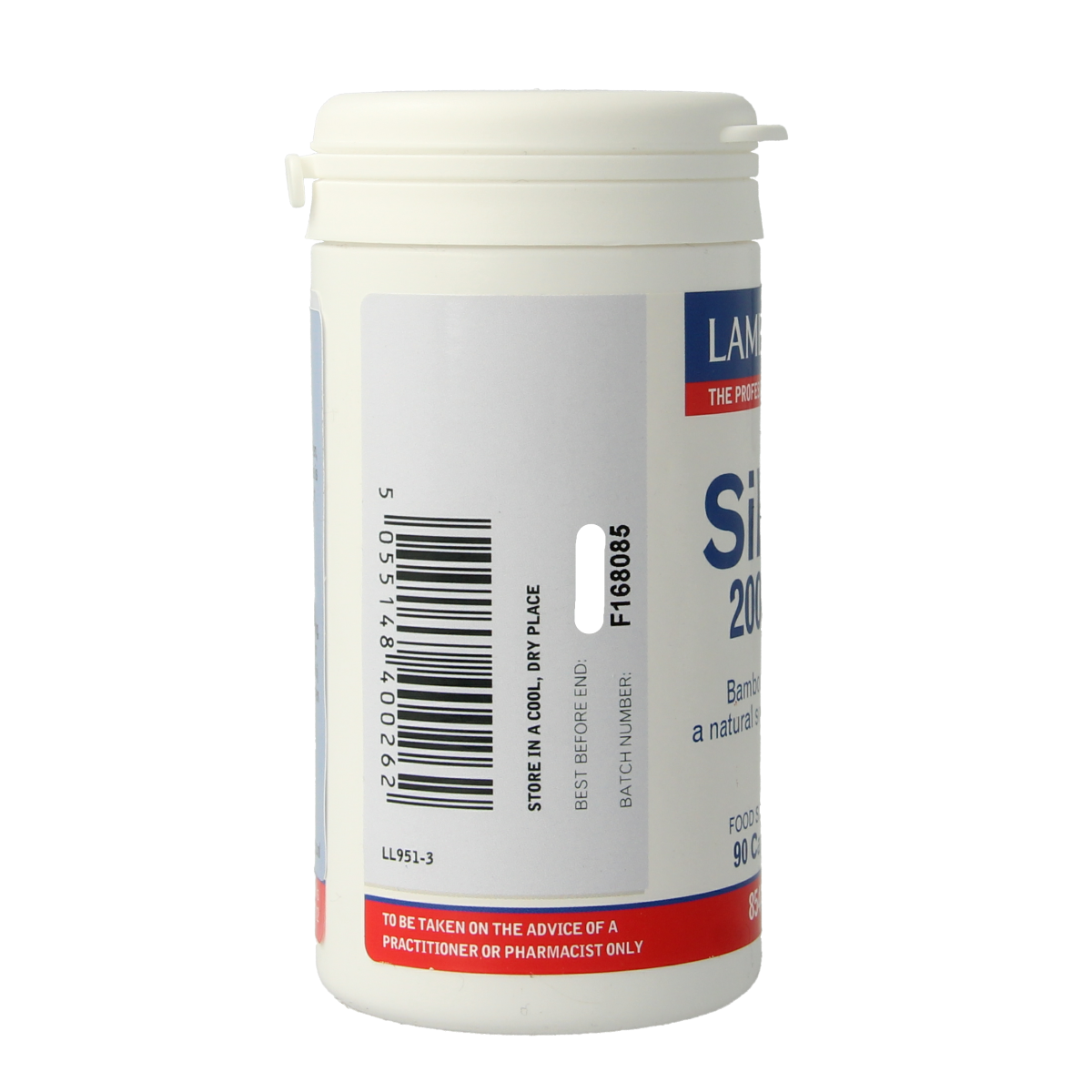 Lamberts silica capsules made from bamboo, vegetarian mineral supplement, 200mg silica in a bottle of 90 capsules.