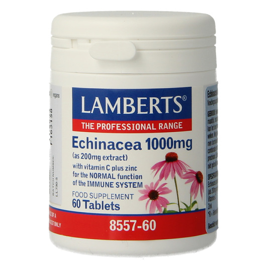 Lamberts Echinacea 1000mg with zinc and vitamin C, 60 herbal supplement tablets, natural immune support product