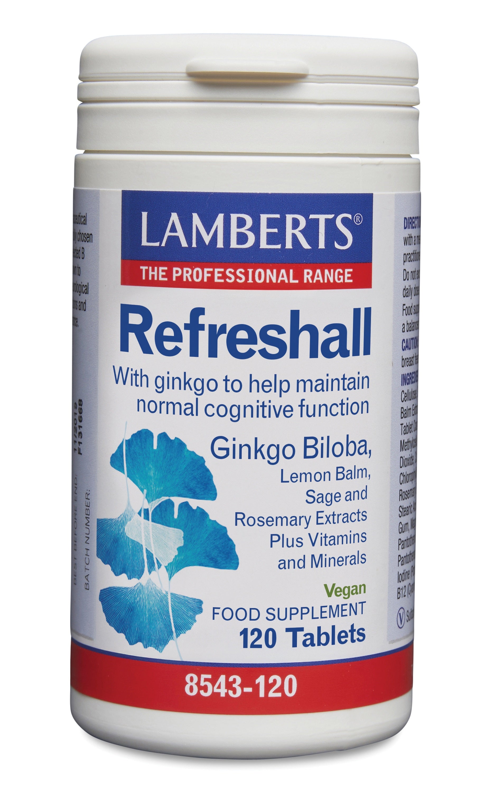 Lamberts Refreshall herbal supplement tablets, 120 count, natural herbal preparation for wellness and vitality.