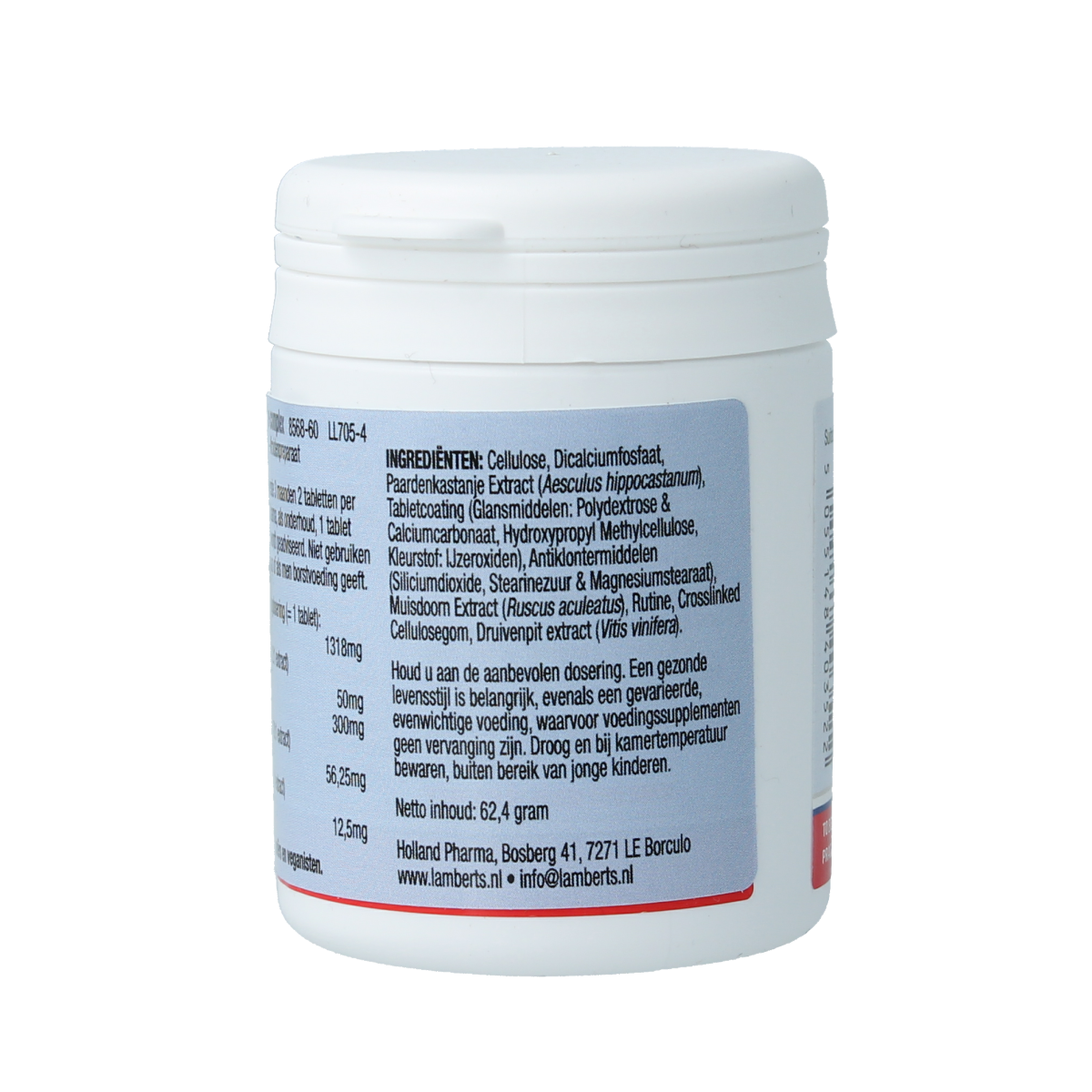 Lamberts Paardenkanstanje complex herbal supplement with Aescine and Horse Chestnut tablets, natural herbal remedy for circulation.