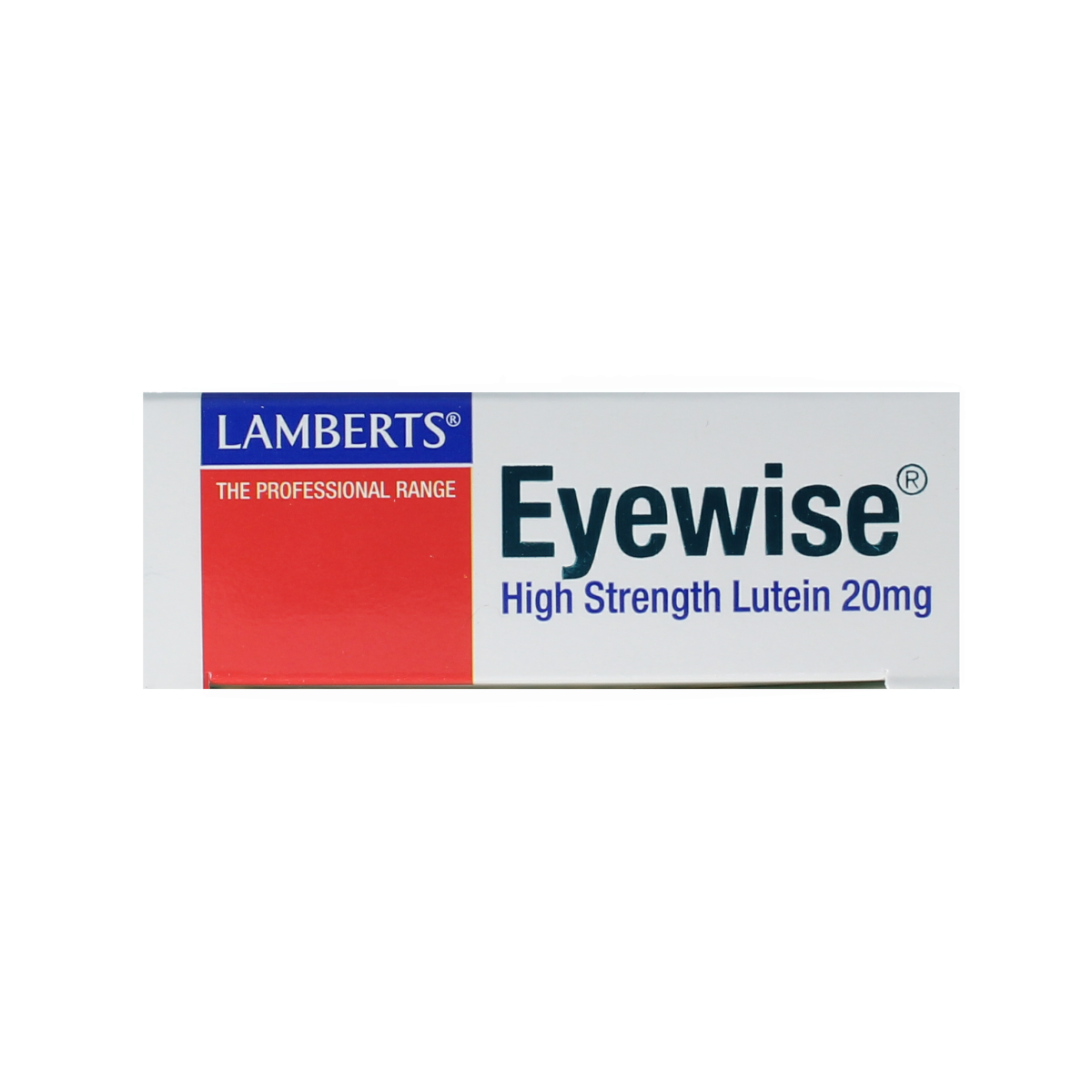 Lamberts Eyewise lutein 20mg multivitamin tablets for eye health, featuring yellow and green packaging and 60 tablets.