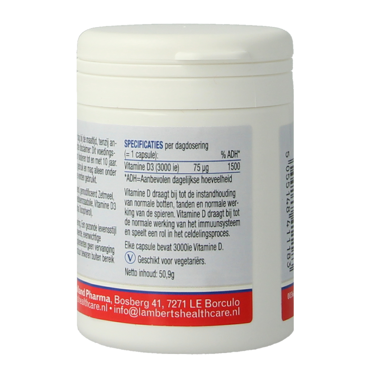 Lamberts Vitamin D3 3000IU capsules, 75mcg, 120-count bottle, dietary supplement for bone and immune health.