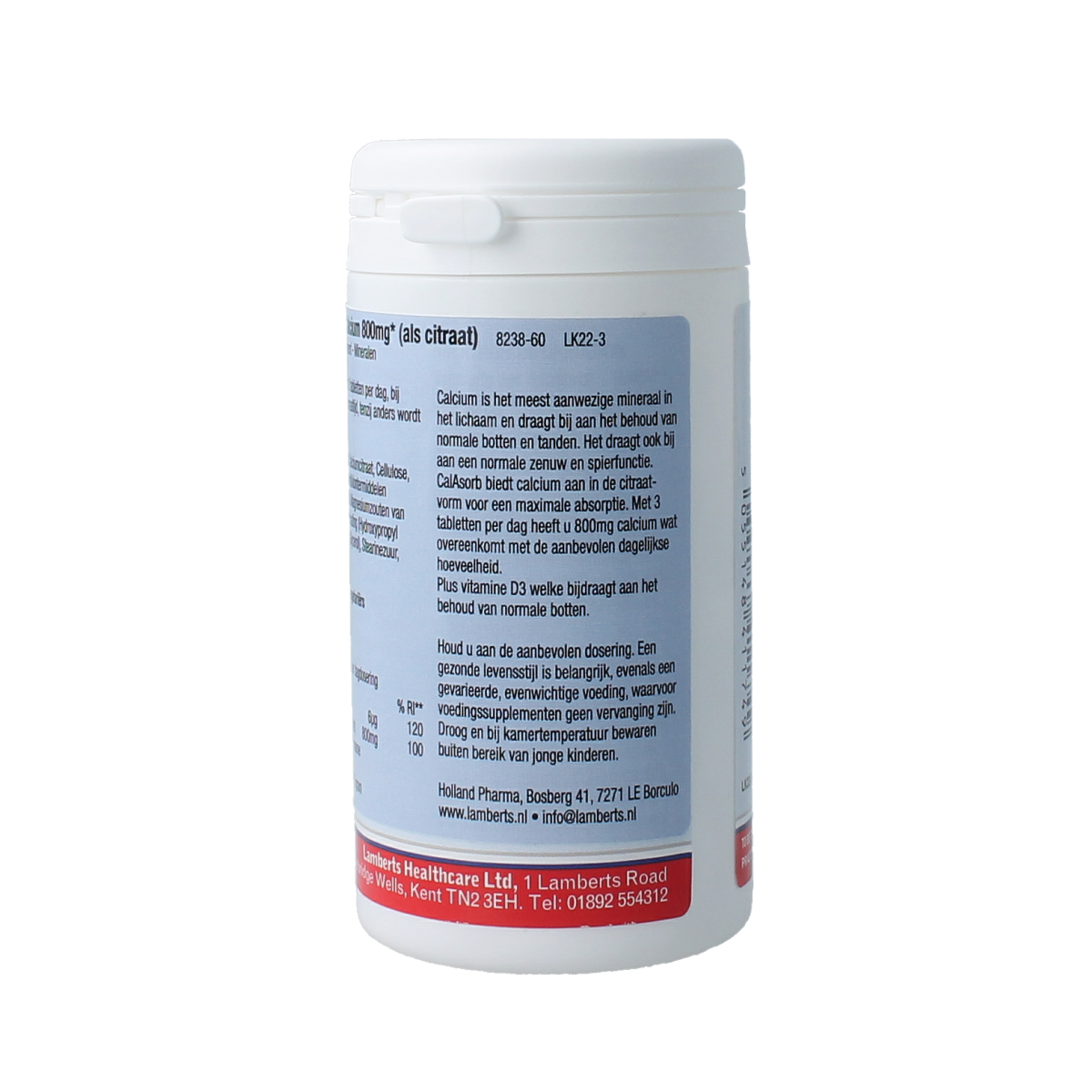 Lamberts CalAsorb (calciumcitraat) en vitamine D3 60.00 Tabletten