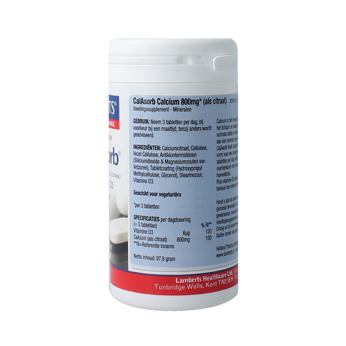 Lamberts CalAsorb (calciumcitraat) en vitamine D3 60.00 Tabletten