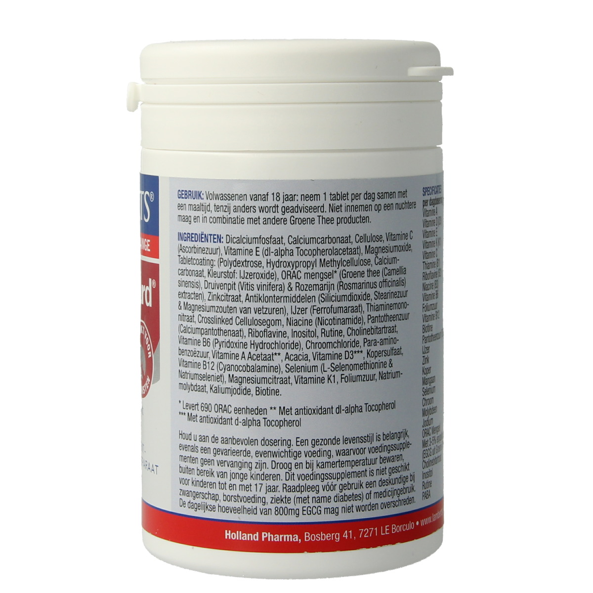 Lamberts Multi-Guard multivitamin tablets, 90 count, featuring colorful supplement tablets in blister pack.