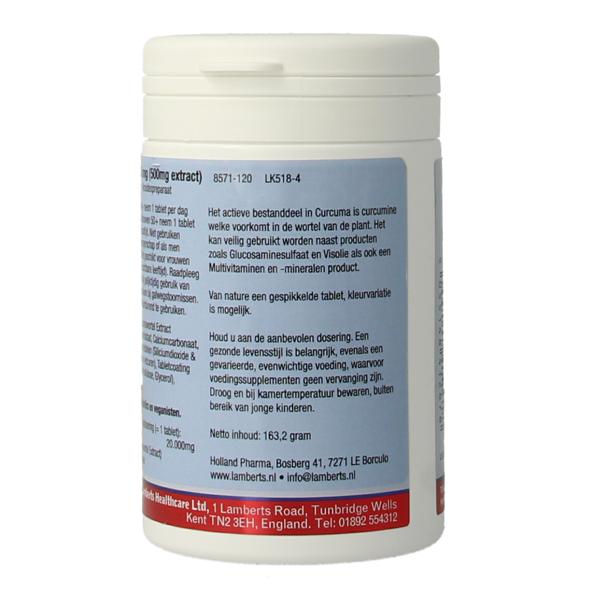 Lamberts Curcuma 20,000mg turmeric tablets, herbal supplement, bottle with 120 tablets, natural health product.