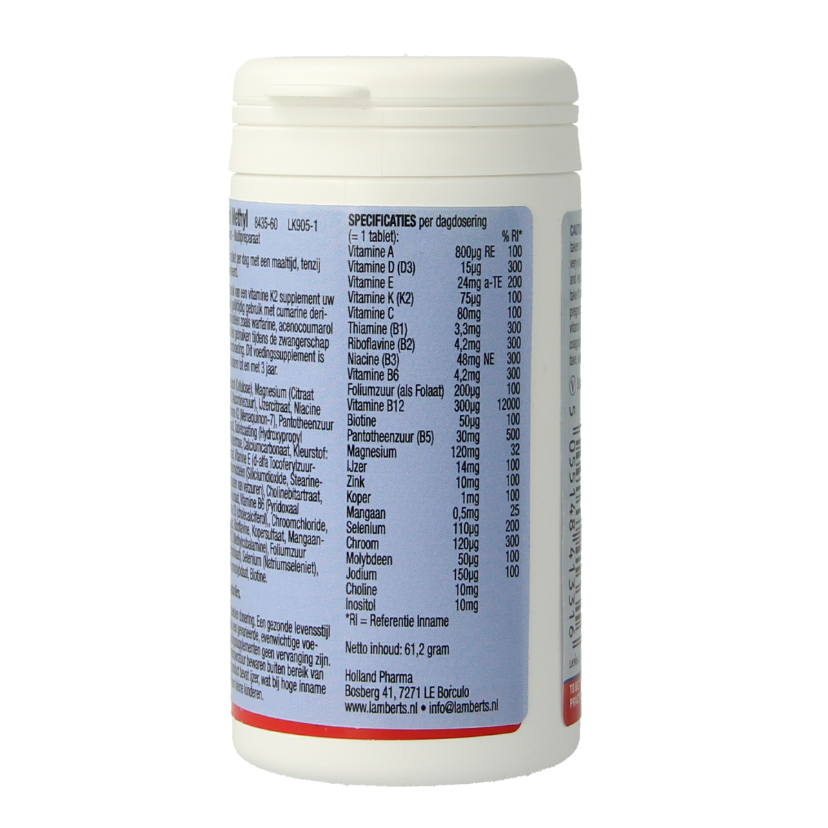 Lamberts Multi-Guard methyl multivitamin tablets, 60 count, dietary supplement with essential vitamins in a white bottle