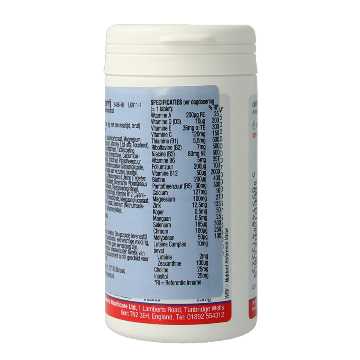 Lamberts Multi-Guard iron-free multivitamin tablets, bottle of 60, natural supplement for daily health support.