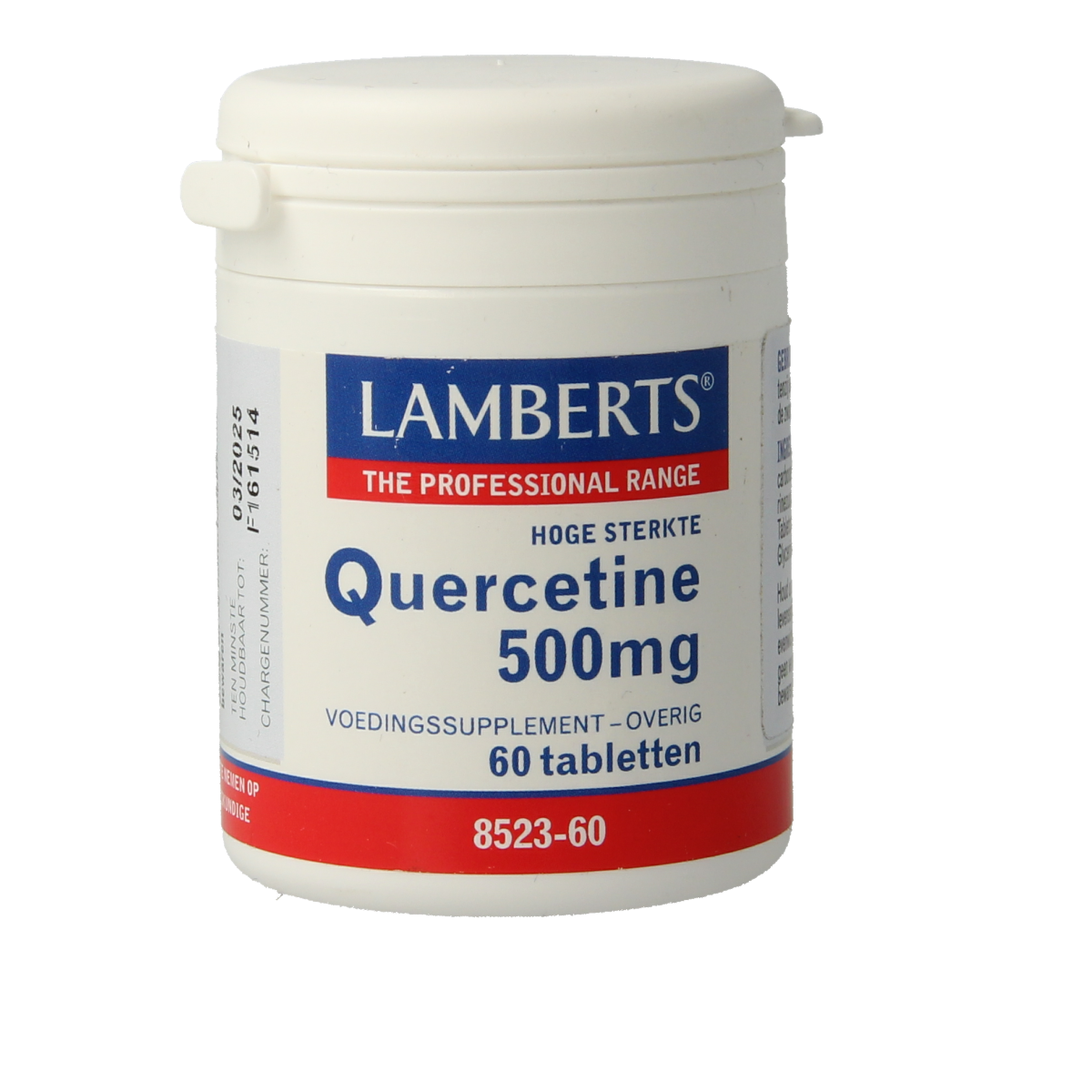 Lamberts Quercetine 500mg herbal supplement bottles with 60 tablets, natural herbal remedy in a white container