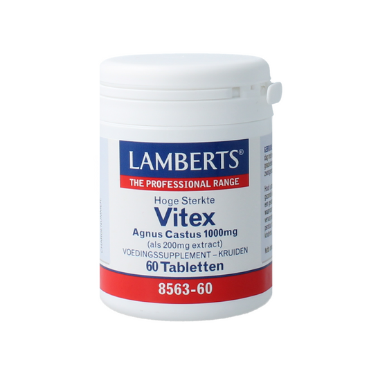 Lamberts Vitex agnus castus herbal tablets in a bottle, dietary supplement for women's health, natural herb remedy.
