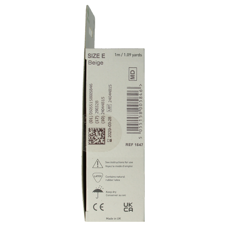 Elastic Tubigrip buisverband for skin support, shown in white, designed for compression and healing purposes.
