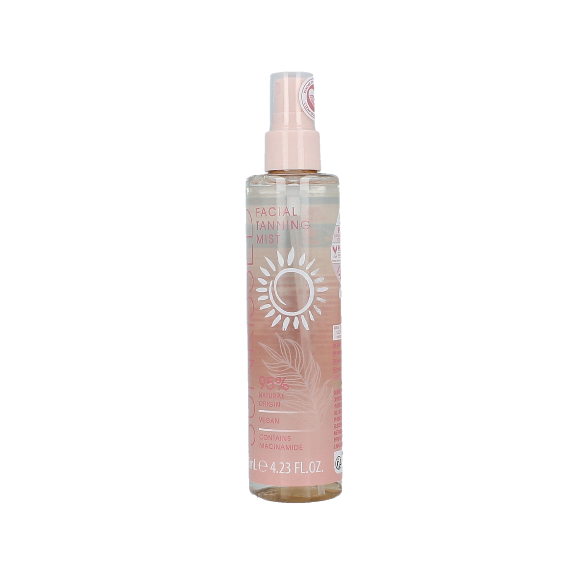 Sunkissed Clear Ocean Facial Tanning Mist bottle, 125ml, with blue and white packaging, featuring ocean-themed design.