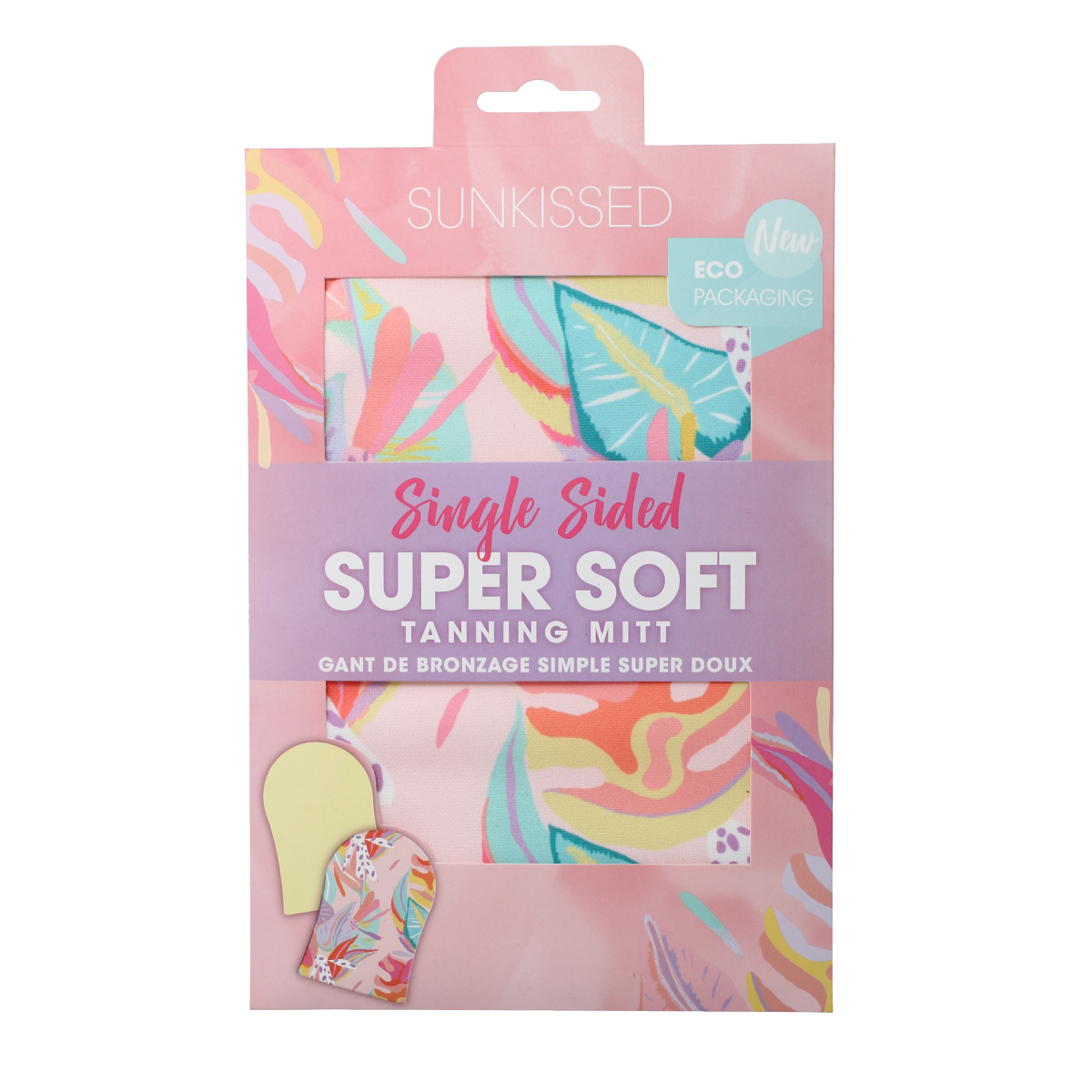 Sunkissed super soft single-sided tanning mitt for sunless tanning, shown in beige with plush texture.